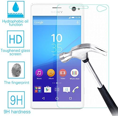 Sony Xperia C4 Tempered Glass Screen Protector Guard,Bubble-free Anti-Scratch Ultra Clear 9H Premium Tempered Glass 0.26mm HD Screen Protector Film for Sony Xperia C4
