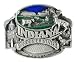 Pewter Belt Buckle - Indiana The Hoosier State - Pewter Belt Buckle