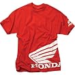 One Industries Honda Sidewing Youth Short-Sleeve Racewear Shirt w/ Free B&F Heart Sticker Bundle - Red