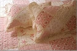 Shabby Chic "Diana" Frilly & Patchwork 3pc Que quilt set