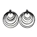 Black Multi Round Metal Drop 2" Earrings Fashion Jewelry