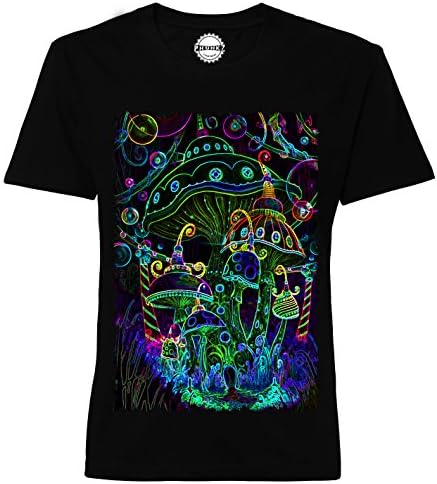 PHUNKZ Black T-SHIRT Magic Mushrooms Shrooms Psychedelisch Psychedelic Acid Lsd Mdma Trippy, XL