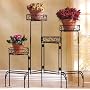 BLACK 4 TIER METAL PLANT STAND SHELF FOLDABLE SCREEN