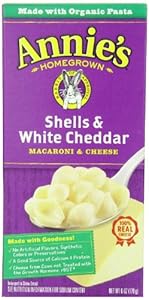 Annie's Homegrown Shells & White Cheddar Macaroni & Cheese, 6-Ounce Boxes (Pack of 12)