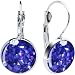 Handcrafted Blue Mother of Pearl Leverback Earrings