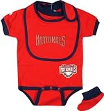 Washington Nationals Baby Bib and Bootie Creeper Set