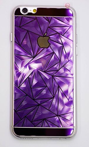 HYAIT Colored iPhone6 PLUS 3D Diamond Mirrow Anti-Fingerprint Coating Tempered Glass Ultra-thin Back + Front cover shield protector Casee For iPhone6 5.5 Inch - PURPLE