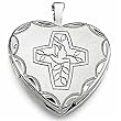 Sterling Silver. Heart Shaped Photo Locket Charm Pendant
