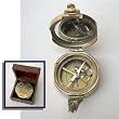 Compass Solid Brass With Wood Box