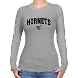 Alabama State Hornets Ladies Ash Logo Arch Long Sleeve Slim Fit T-shirt-