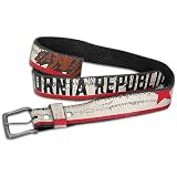 Aquarius Men's California Belt ( sz. 34, Black/Cream/Red )