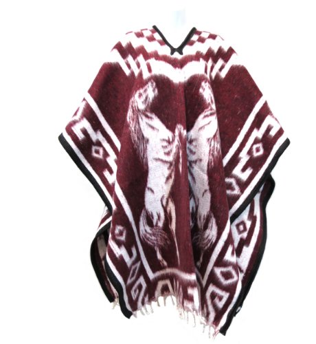 Authentic Mexican Poncho Reversible Cobija Blanket