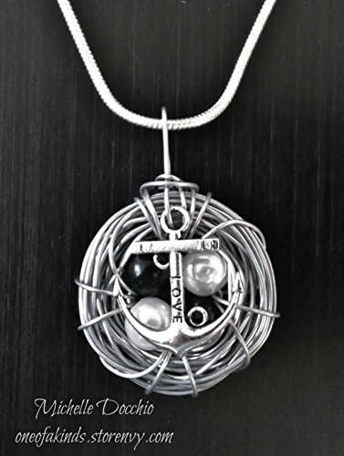 Bird nest pendant necklace/Anchor