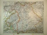 UNIVERSAL 1898 MAP WURTEMBERG BAVARIA MUNICH