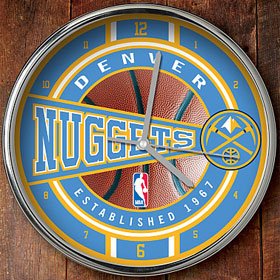 Denver Nuggets Chrome Wall Clock