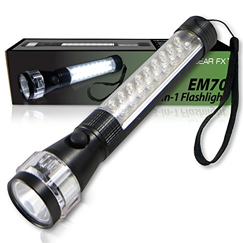 EcoGear FX Emergency Vehicle Flashlight (EM70): A 3-in-1 Multi-Function LED Flashlight, High Lumen 100,000 Hours CREE Flashlight with a MAGNETIZED BASE (Batteries Not Included)