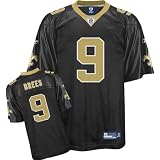 Drew Brees Jersey: Reebok Black Replica #9 New Orleans Saints Jersey