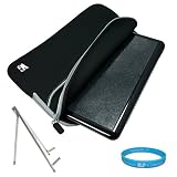 Black Neoprene Protective Sleeve Cover Carrying Case with Exterior Accessory Pocket for Acer Iconia Tab W500-BZ467 10.1-Inch Tablet + Universal Silver Butterfly Tablet Stand + SumacLife TM Wisdom Courage Wristband