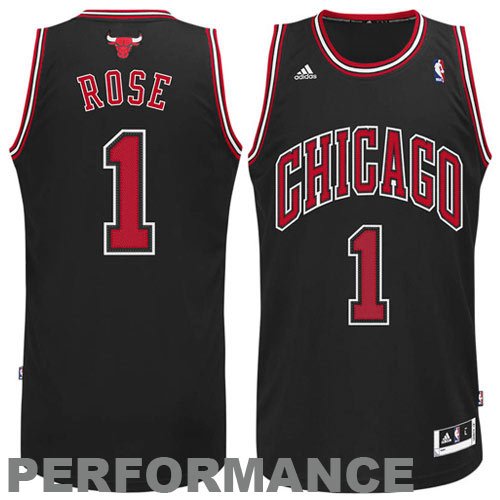 NBA Men's Chicago Bulls Derrick Rose Revolution 30 Alternate Swingman Jersey H Size (Black, XXX-Large)