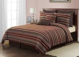 Amber striped Chenille 8pc Comforter Set