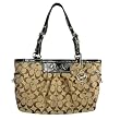 COACH SIGNATURE PLEAT EAST WEST GALLERY TOTE KH/BRN