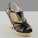 BOYLE Womens Wedge Sandals Black PU