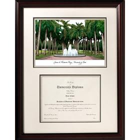 Miami Hurricanes Framed Scholar Diploma Frame with Lithograph