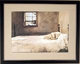 BIG Framed Andrew Wyeth Master Bedroom Dog On Bed