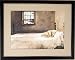 BIG Framed Andrew Wyeth Master Bedroom Dog On Bed