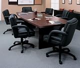 Figured Mahogany Boat Shape Conference Table 120 x 48