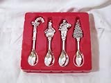 Wallace Silversmiths Set/4 Holiday Demitasse Spoons