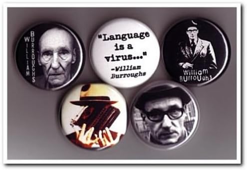 WILLIAM S. BURROUGHS Buttons pins badges 5 naked lunch beatnik kerouac ginsberg