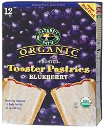 Nature's Path Organic Toaster Pastries, Frosted Blueberry, 12-Count Boxes (Pack of 6)