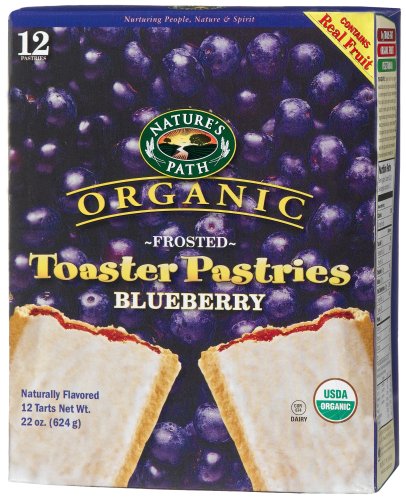 Nature's Path Organic Toaster Pastries, Frosted Blueberry, 12-Count Boxes (Pack of 6)