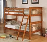 Twin Size Bunk Bed in Distress Pine Finish