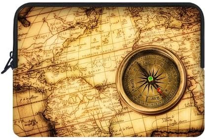 Vintage Parchment World Map and Compass Macbook Air 13 inch Laptop Sleeve Case Bags (Two Sides)