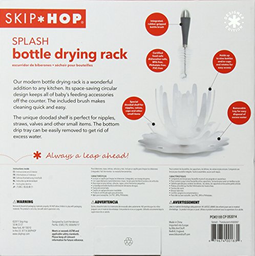 Imagen 3 de Skip Hop Splash - Escurridor para biberones, color blanco y gris