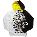Fox Racing Vortex Rubix Youth Boys Front Fleece Hoody Zip Sportswear Sweatshirt - Color: White, Size: KLarge