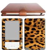 Amzon Kindle 2 Leather Case Cover Jacket + Skin Sticker Ebook Accessories Combo
