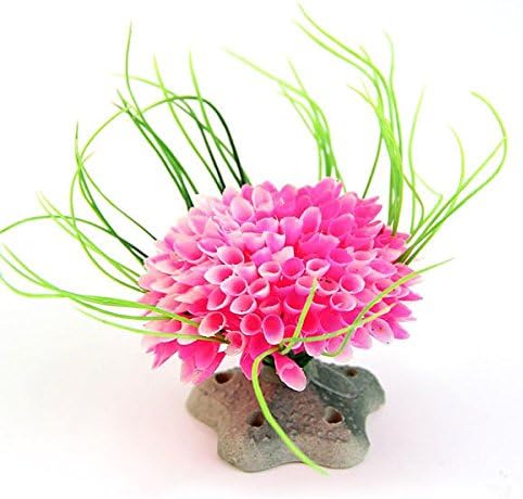 Hot Artificial Water Pink Plant Grass for Fish Tank Aquarium Plastic Decor Ornament no.039