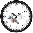 Horse Collage - Three Paints and Indian Warrior - JP - Horse Wall Clock by WatchBuddy Timepieces (Slate Blue Frame)