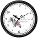 Horse Collage - Three Paints and Indian Warrior - JP - Horse Wall Clock by WatchBuddy Timepieces (Slate Blue Frame)