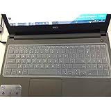 CaseBuy Keyboard Silicone Cover Protector Skin for Dell Inspiron 15 3000 5000 i3541 15-3542 15-3543 15-3551 15-3552 15-5545 15-5547 15-5548 15-5555 15-5558 15-5559 15-7559 17-5748 17-5749 17-5755 17-5758 17-5759 US Layout(Clear)