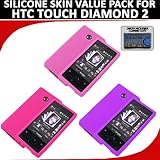 Silicone Skin 3 pc. Value Pack for your HTC Touch Diamond 2 (Purple, Light  ....