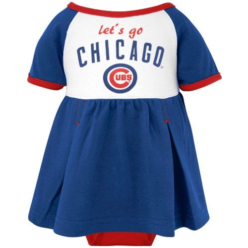 Majestic Chicago Cubs Infant Girls Tri-Color Creeper Dress (3-6 Months)