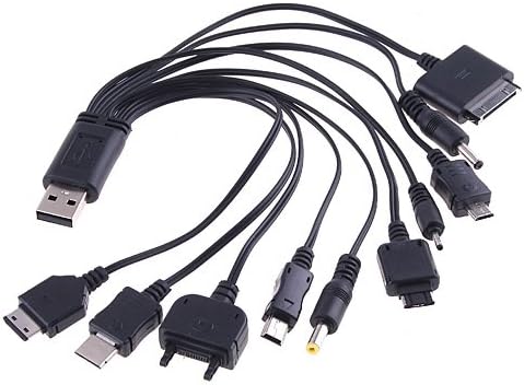DigiEspow Portable Universal 10-in-1 USB Charging Cable for Cell Phones