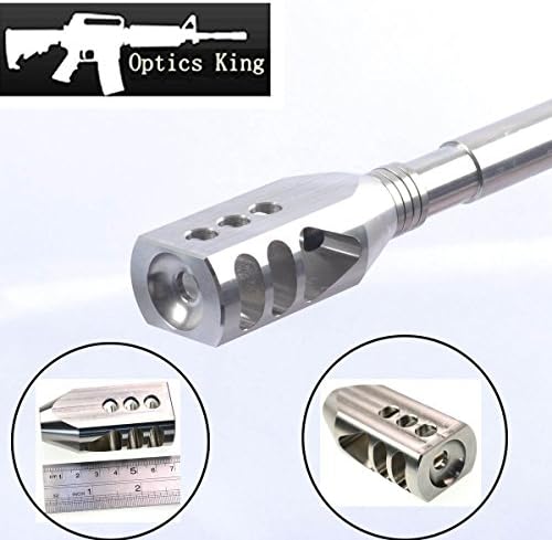 OpticsKing Stainless Steel .308/762 Tanker Style Muzzle Brake Triangular Baffles 5/8x24