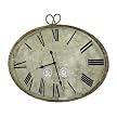 Oval Clock - Antique Silver (28x33")