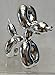 Balloon Dog Figurine Statue Home Decor - Miniature Size - Silver Metallic Finished