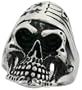 Stainless Steel 1 5/16 in. (33 mm) Skull Ring with U.S. Flag Bandana (Available in Sizes 9 to 15)